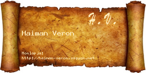 Haiman Veron névjegykártya